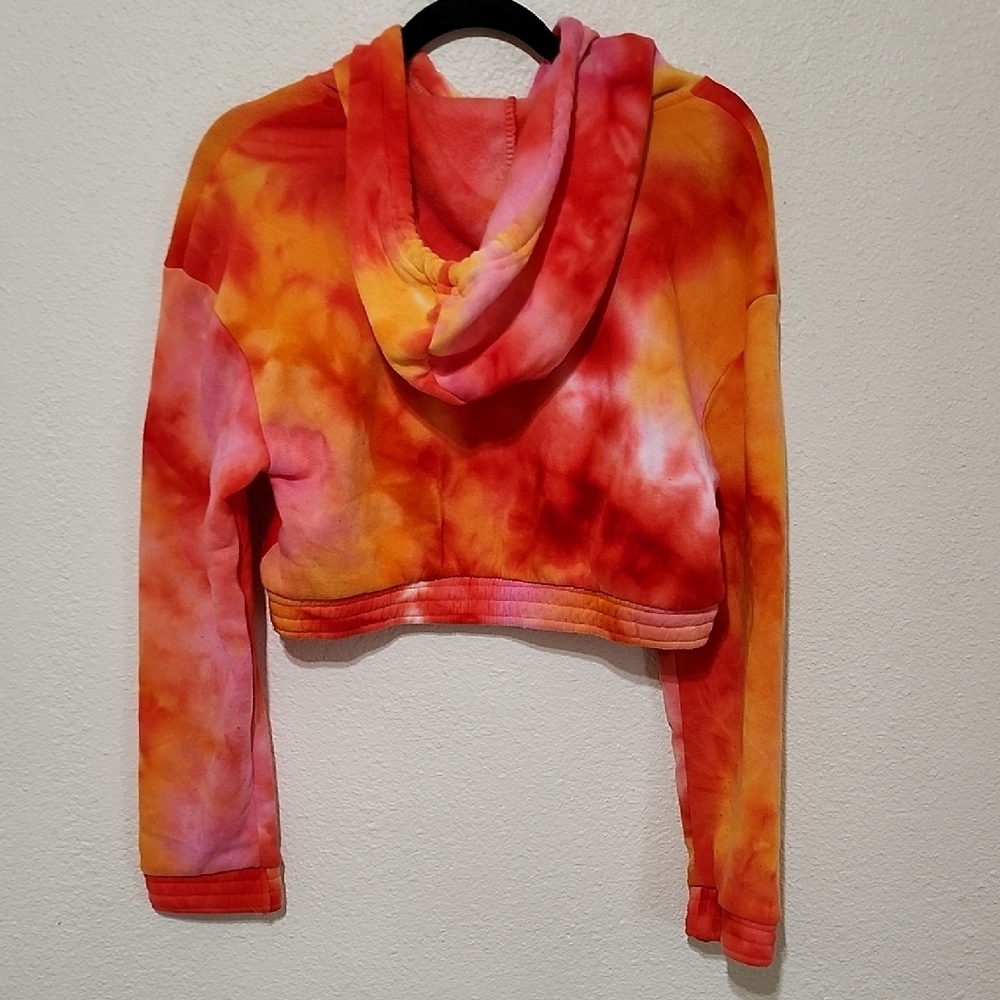 Miss Selfie Cropped Orange and Red Hoodie - Picture 6 of 9